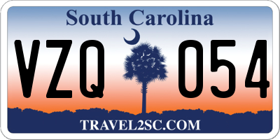 SC license plate VZQ054