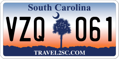 SC license plate VZQ061
