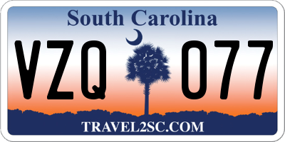 SC license plate VZQ077