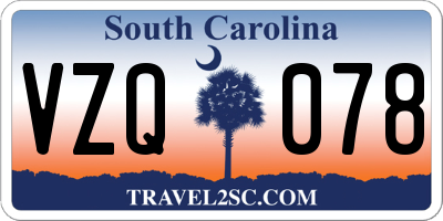 SC license plate VZQ078