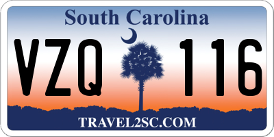 SC license plate VZQ116