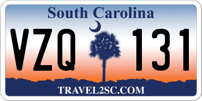 SC license plate VZQ131