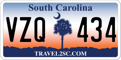 SC license plate VZQ434