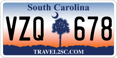 SC license plate VZQ678