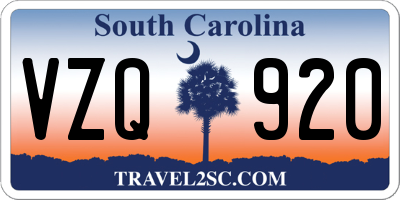 SC license plate VZQ920