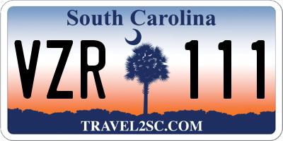 SC license plate VZR111