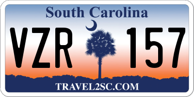 SC license plate VZR157