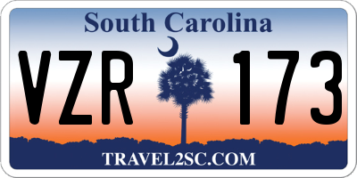 SC license plate VZR173