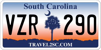 SC license plate VZR290