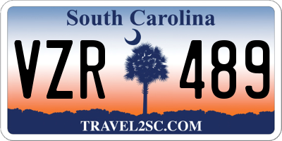 SC license plate VZR489