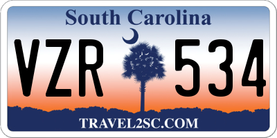 SC license plate VZR534