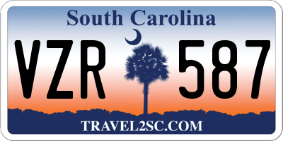 SC license plate VZR587