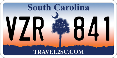 SC license plate VZR841