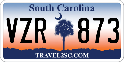 SC license plate VZR873