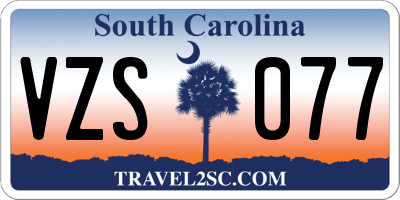 SC license plate VZS077