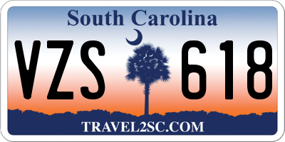 SC license plate VZS618