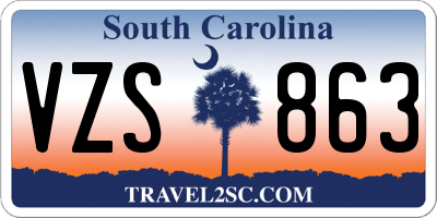 SC license plate VZS863