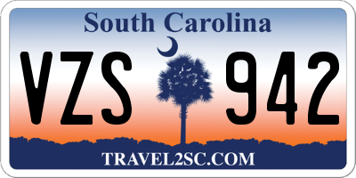 SC license plate VZS942