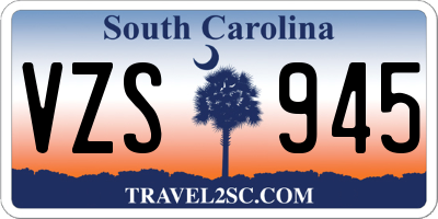 SC license plate VZS945
