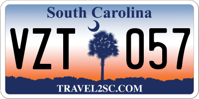 SC license plate VZT057
