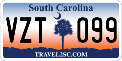 SC license plate VZT099