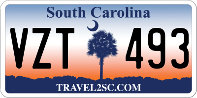SC license plate VZT493