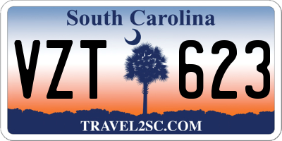 SC license plate VZT623