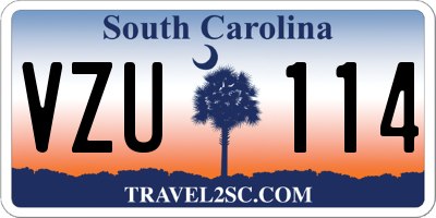 SC license plate VZU114
