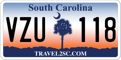 SC license plate VZU118