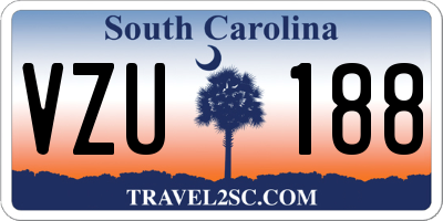SC license plate VZU188