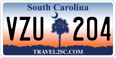 SC license plate VZU204