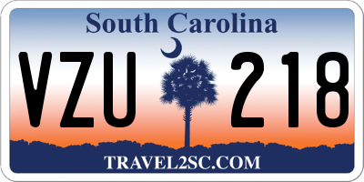 SC license plate VZU218