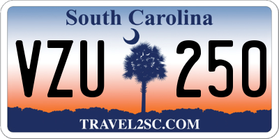 SC license plate VZU250