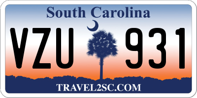 SC license plate VZU931