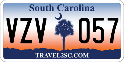 SC license plate VZV057