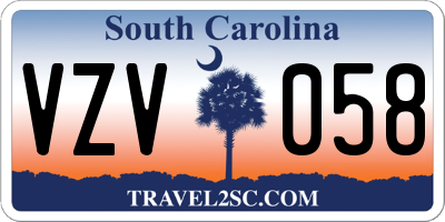 SC license plate VZV058