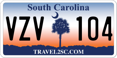SC license plate VZV104