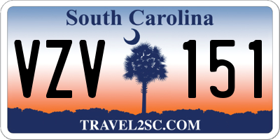 SC license plate VZV151