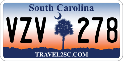SC license plate VZV278