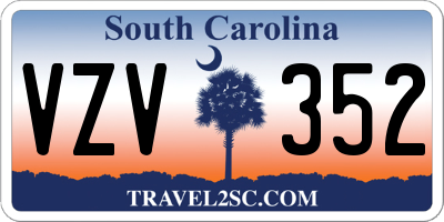 SC license plate VZV352
