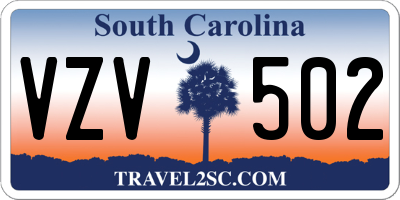 SC license plate VZV502