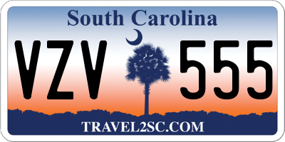 SC license plate VZV555