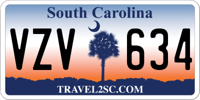 SC license plate VZV634