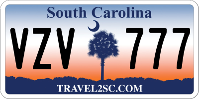 SC license plate VZV777