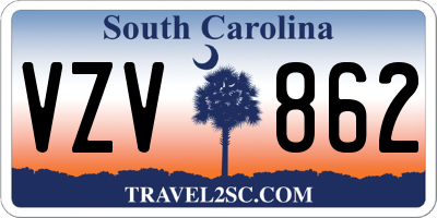 SC license plate VZV862