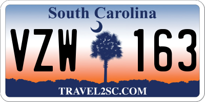 SC license plate VZW163