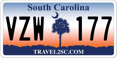 SC license plate VZW177