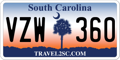 SC license plate VZW360
