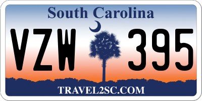 SC license plate VZW395