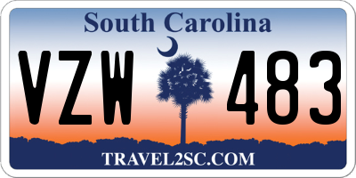 SC license plate VZW483